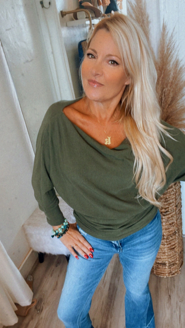 Olive green top
