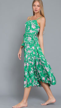 Green floral dress