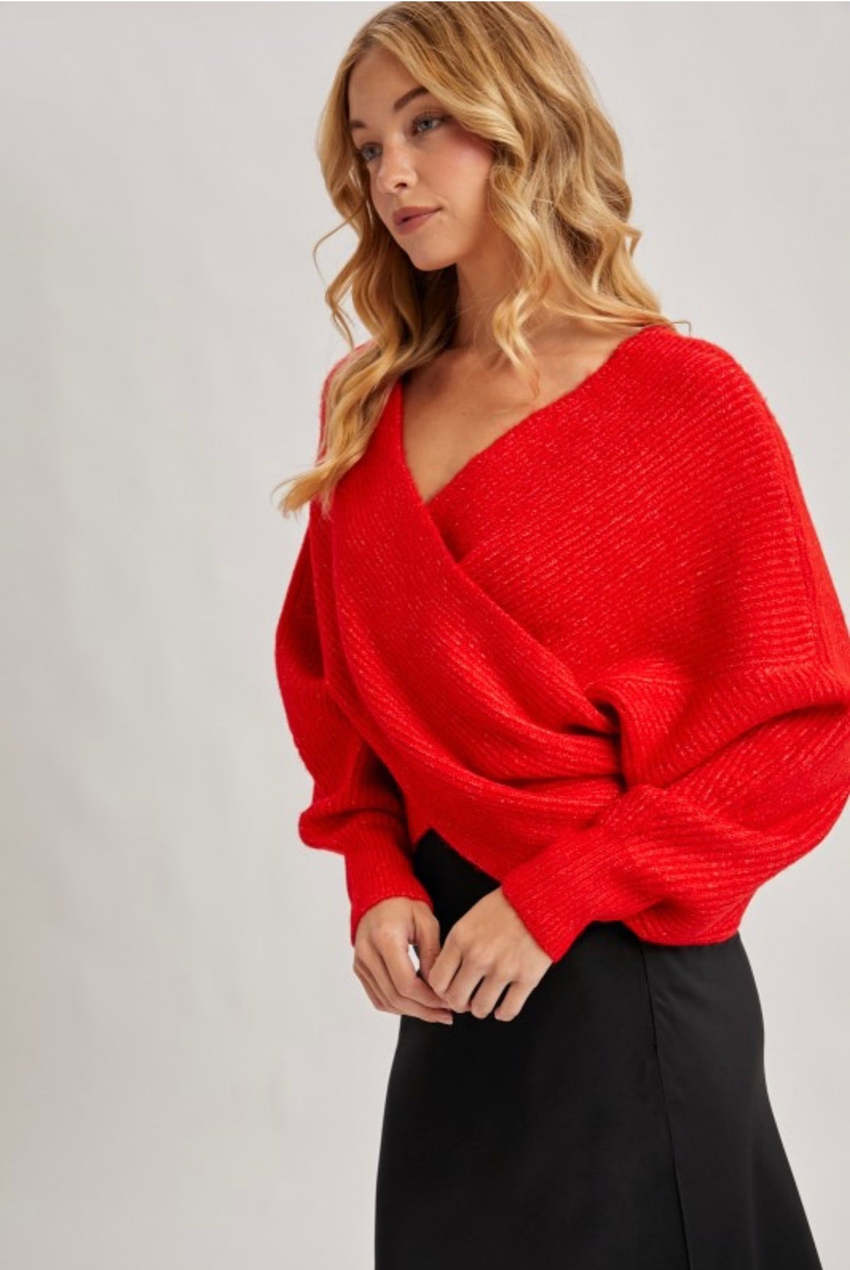Red Wrap Sweater