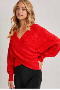 Red Wrap Sweater