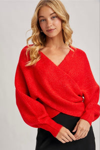 Red Wrap Sweater