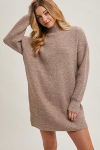Mock Neck Cozy Sweater Dress