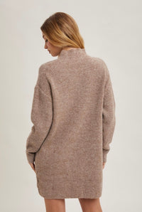 Mock Neck Cozy Sweater Dress
