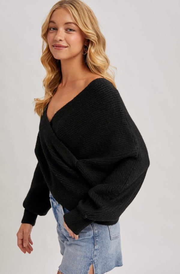 The Effortless Wrap Knit Sweater