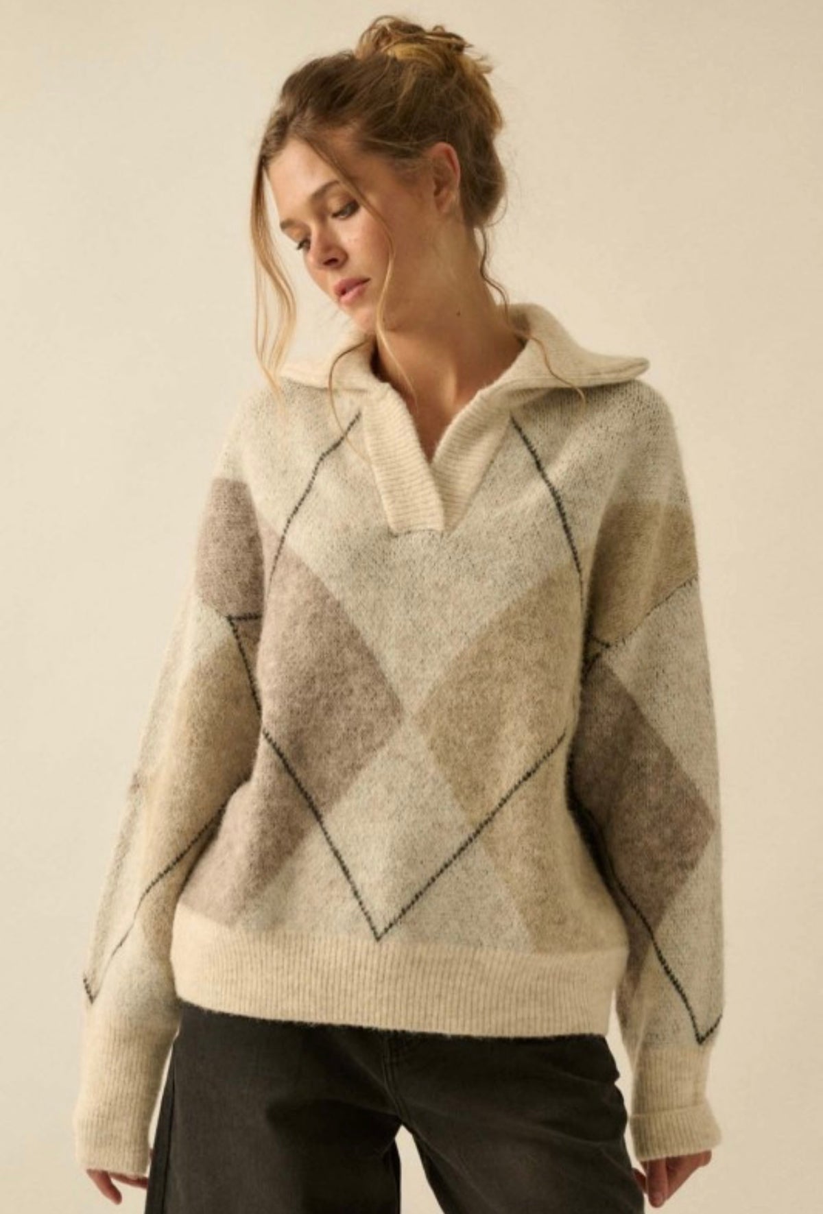 Cozy Diamond Knit Sweater