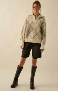 Cozy Diamond Knit Sweater