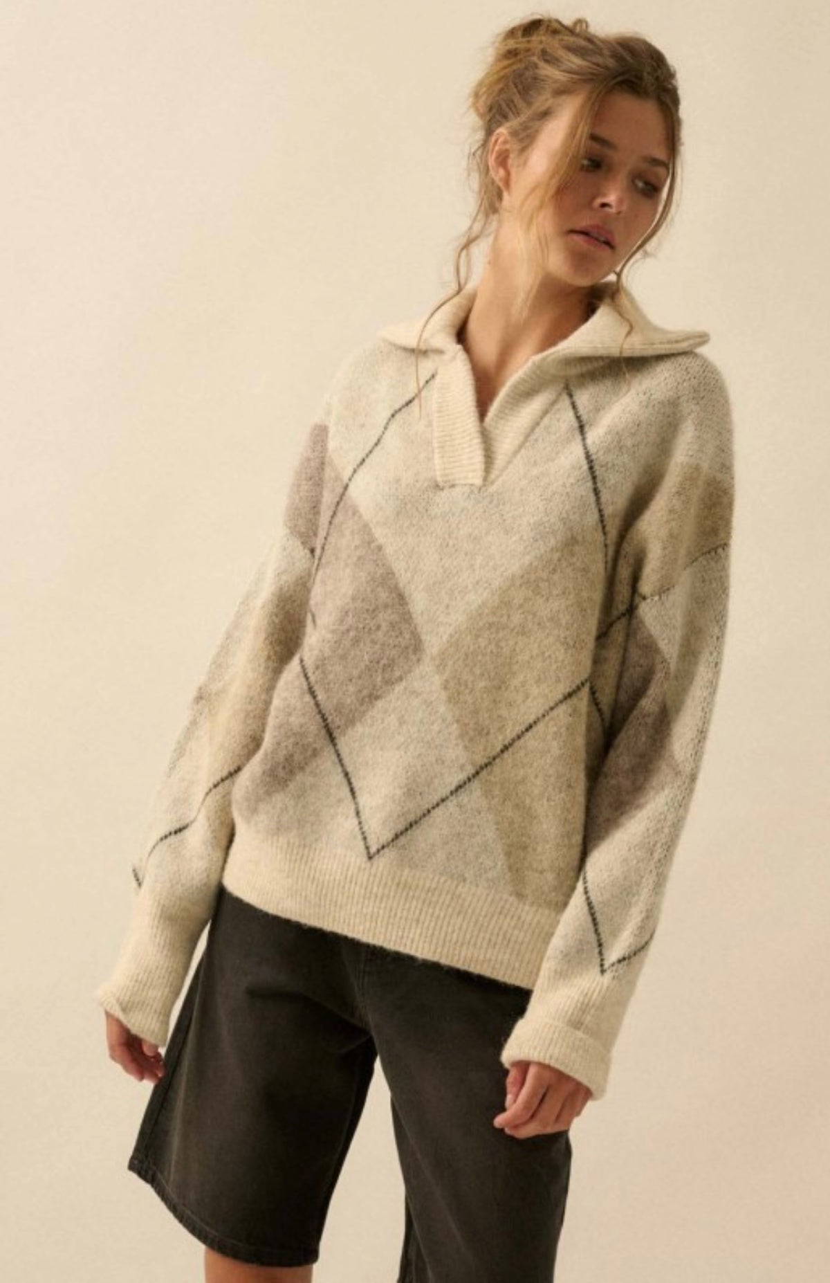 Cozy Diamond Knit Sweater