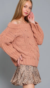 Salmon chenille sweater