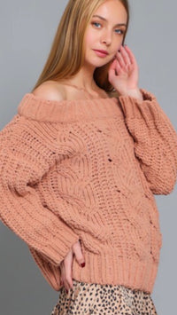 Salmon chenille sweater