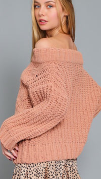 Salmon chenille sweater